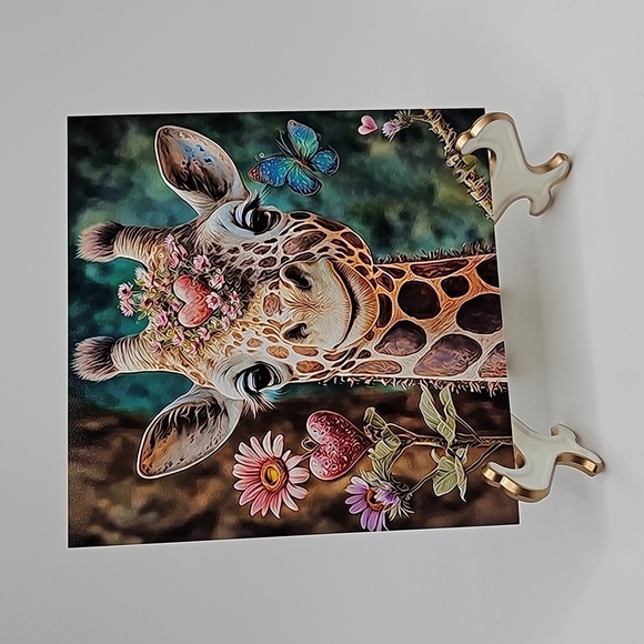 4x4 Giraffe Watercolor Oil Painting‎ Nature Floral Matte Art Print - Picture 5 of 5